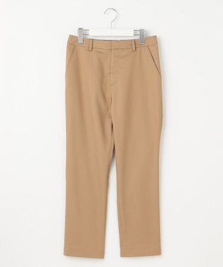 J.PRESS LADIES L 【洗える】シャンブレーサテン テーパード パンツ キャメル系