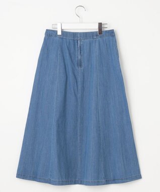 J.PRESS LADIES 【洗える】5ozバージラコンパクト スカート ダルブルー系