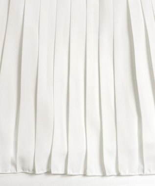 Tiaclasse 【洗える】裏毛プリーツコンビワンピース ブルー×オフ