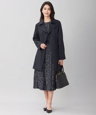 自由区 【セットアップ対応・ウエストゴム】スクラッチチェックプリント スカート ネイビー系5