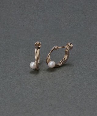 Phoebe 〈金属アレルギー対応〉ライナーパールフープワンタッチピアス　シャンパンゴールド/ニッケルフリー