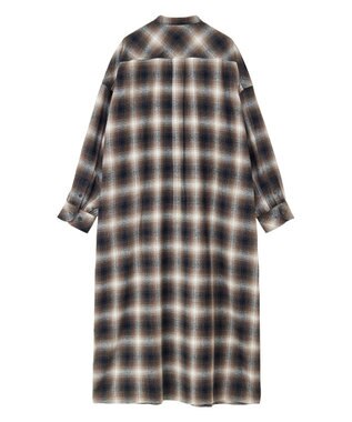 AMERICAN HOLIC バンドカラーチェックシャツワンピース Check Black