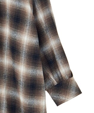 AMERICAN HOLIC バンドカラーチェックシャツワンピース Check Black