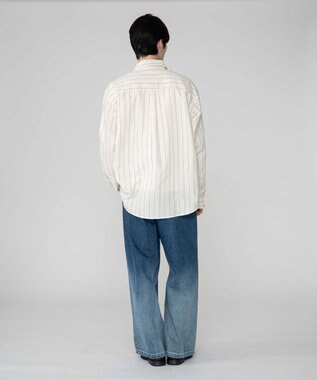 WEGO 【ユニセックス着用ITEM/MLサイズ展開】オックスフォードエンブレムシャツ（LS） ホワイトストライプ