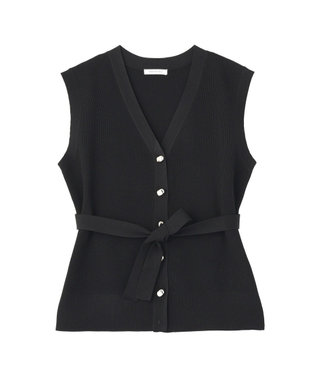AMERICAN HOLIC 金ボタンニットジレ Black