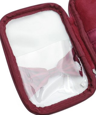 WEGO 【痛バ＆推し活グッズ】ダブルリボンサテンアクスタポーチ ワイン