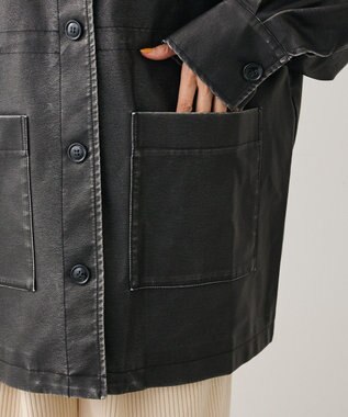 Green Parks ・ＥＬＥＮＣＡＲＥ　ＤＵＥ　フェイクレザーカバーオール Black