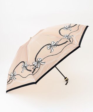 MOONBAT 【雨傘】ランバン　オン　ブルー (LANVIN en Bleu) リボン ハート ナイロンサテン 折りたたみ傘