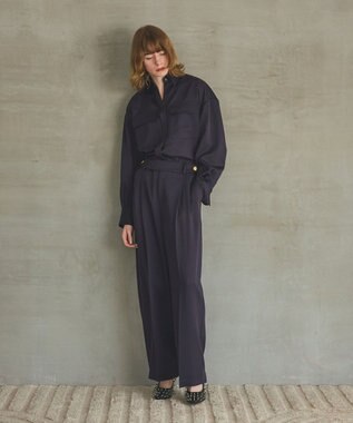 GRACE CONTINENTAL トリアセカルゼパンツ ネイビー