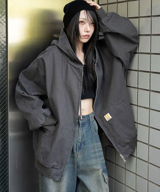 WEGO ワーカーズフードブルゾン ブラック中濃色