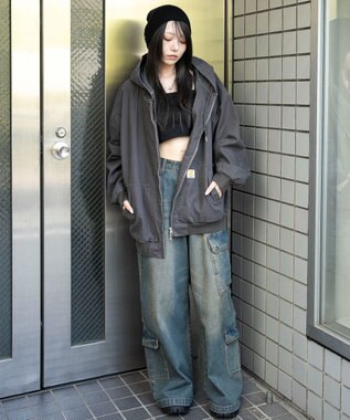 WEGO ワーカーズフードブルゾン ブラック中濃色