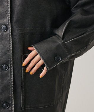 Green Parks ・ＥＬＥＮＣＡＲＥ　ＤＵＥ　フェイクレザーカバーオール Black