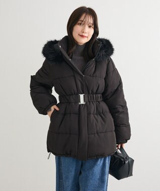 Green Parks ・ｓｗｉｎｇ　ｂｙ　ファイバーダウンベルト付コート Black