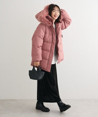 Green Parks ・ｓｗｉｎｇ　ｂｙ　ファイバーダウンベルト付コート Dark Pink