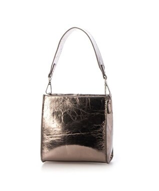 UNBILLION カシュカシュ cachecache / エナメル調ボックスパネルミニショルダー ダークシルバー