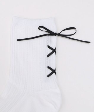 WEGO レースアップバックリボンソックス オフホワイト