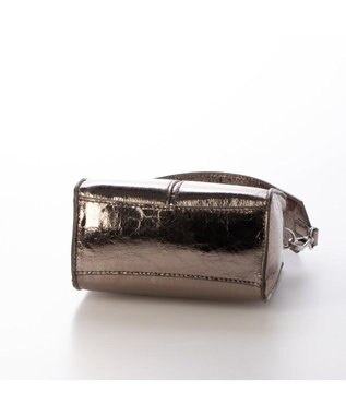 UNBILLION カシュカシュ cachecache / エナメル調ボックスパネルミニショルダー ダークシルバー