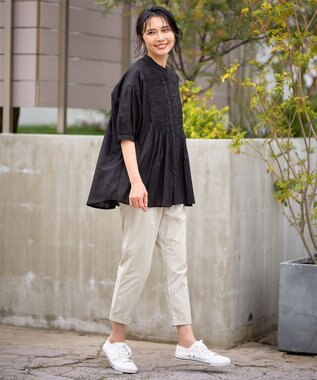 ANY ピンタックブラウス ブラック