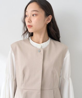 earth music&ecology ペプラムタックジレ Beige