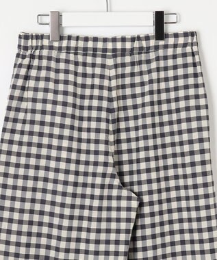 J.PRESS LADIES S 【洗える】アセVisギンガム イージー パンツ スレート×ベージュ系