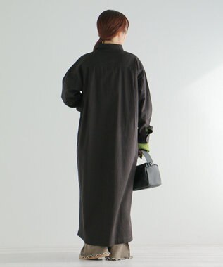 CRAFT STANDARD BOUTIQUE 刺繍入ツイルワンピース Black