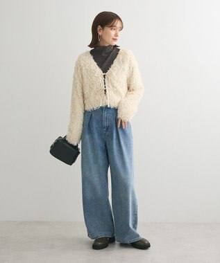 Green Parks ・ＳＵＧＡＲＳＰＯＯＮ　２ｗａｙフェザーカーディガン Ivory