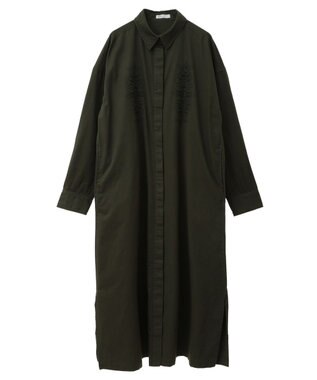 CRAFT STANDARD BOUTIQUE 刺繍入ツイルワンピース Black