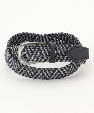 JOSEPH ABBOUD  【イタリア素材・ストレッチ・日本製】ストレッチメランジ ベルト ネイビー系