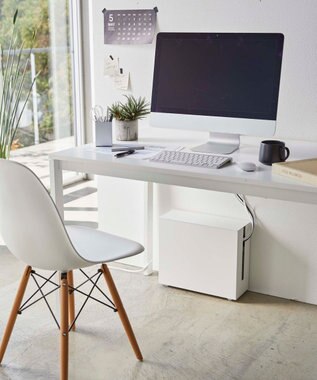 tower キャスター付きケーブル収納ラック タワー ホワイト ホワイト