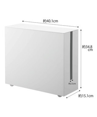 tower キャスター付きケーブル収納ラック タワー ホワイト ホワイト