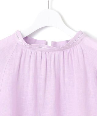 23区 【洗える】LIBECOリネン ボリュームスリーブ ブラウス ラベンダー系