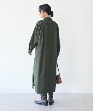 CRAFT STANDARD BOUTIQUE 刺繍入ツイルワンピース Khaki