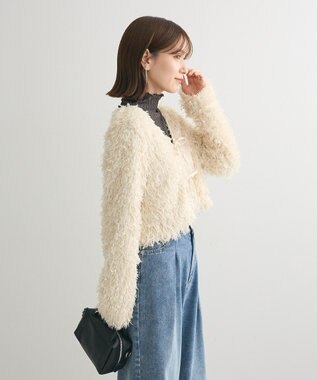 Green Parks ・ＳＵＧＡＲＳＰＯＯＮ　２ｗａｙフェザーカーディガン Ivory