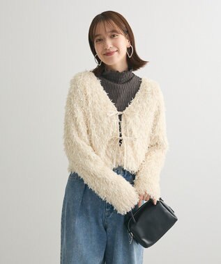 Green Parks ・ＳＵＧＡＲＳＰＯＯＮ　２ｗａｙフェザーカーディガン Ivory