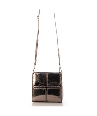 UNBILLION カシュカシュ cachecache / エナメル調ボックスパネルミニショルダー ダークシルバー