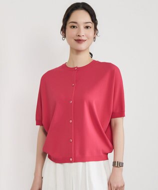  【前後着用可能】クレープストレッチドルマンスリーブ ニット