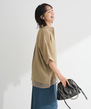 Green Parks 裾レイヤードショートスリーブシャツⅡ Beige