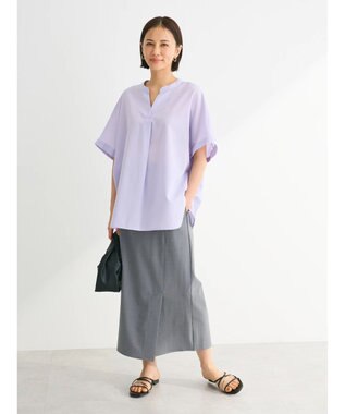 Green Parks 接触冷感　きれいシルエットＩラインスカート Gray