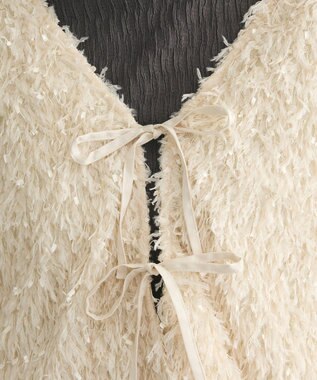 Green Parks ・ＳＵＧＡＲＳＰＯＯＮ　２ｗａｙフェザーカーディガン Ivory