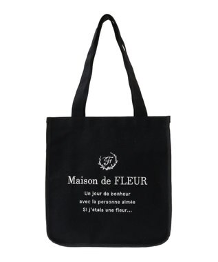 Maison de FLEUR パイピングスクエアトートバッグ Black