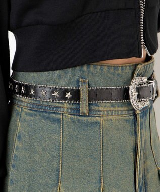 WEGO Lウエスタンバックルスタッズ付ベルト 柄2