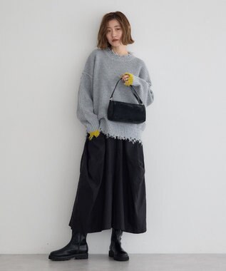 YECCA VECCA 【cache cache】シルクサテンPU筒型ショルダー Black