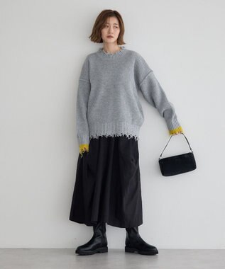 YECCA VECCA 【cache cache】シルクサテンPU筒型ショルダー Black