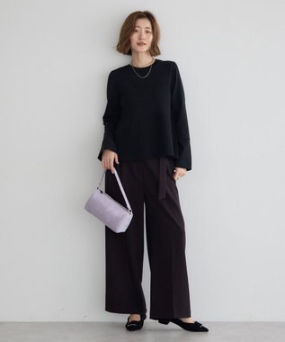 YECCA VECCA 【cache cache】シルクサテンPU筒型ショルダー Lavender