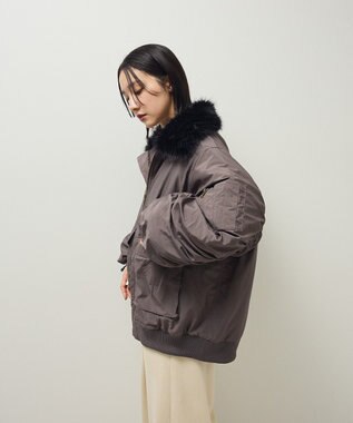 Green Parks ・ｓｗｉｎｇ　ｂｙ　ティペット付ミリタリーブルゾン Charcoal Gray