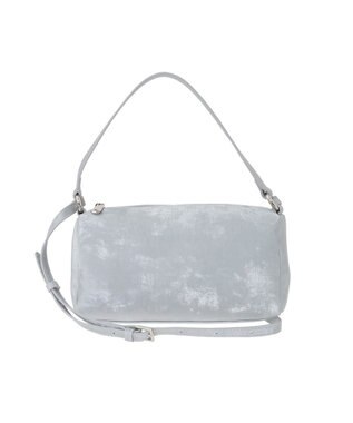 YECCA VECCA 【cache cache】シルクサテンPU筒型ショルダー Silver