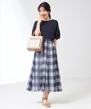 ANY SIS レースコンビ Tシャツ ネイビー