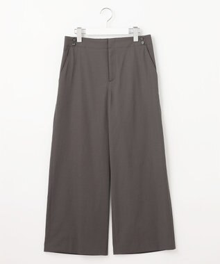 J.PRESS LADIES 【洗える・吸水速乾】麻シェルドライ セミワイド パンツ スレート系