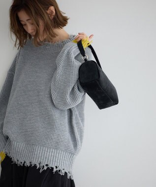 YECCA VECCA 【cache cache】シルクサテンPU筒型ショルダー Black