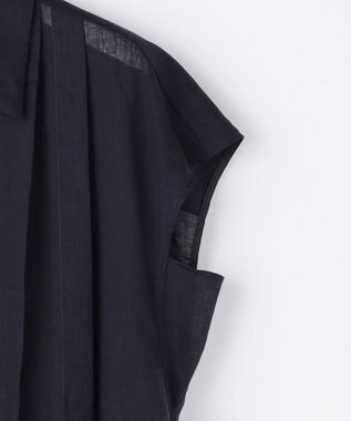 自由区 L 【17号サイズまで展開・WEB限定カラーあり】シアーラミーローンスキッパーシャツ ワンピース ネイビー